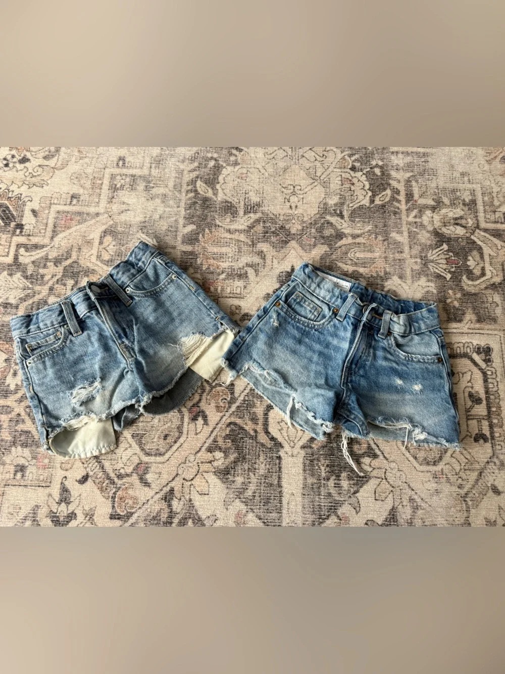 Two Pair Girls Denim Shorts - Zara and Old Navy
